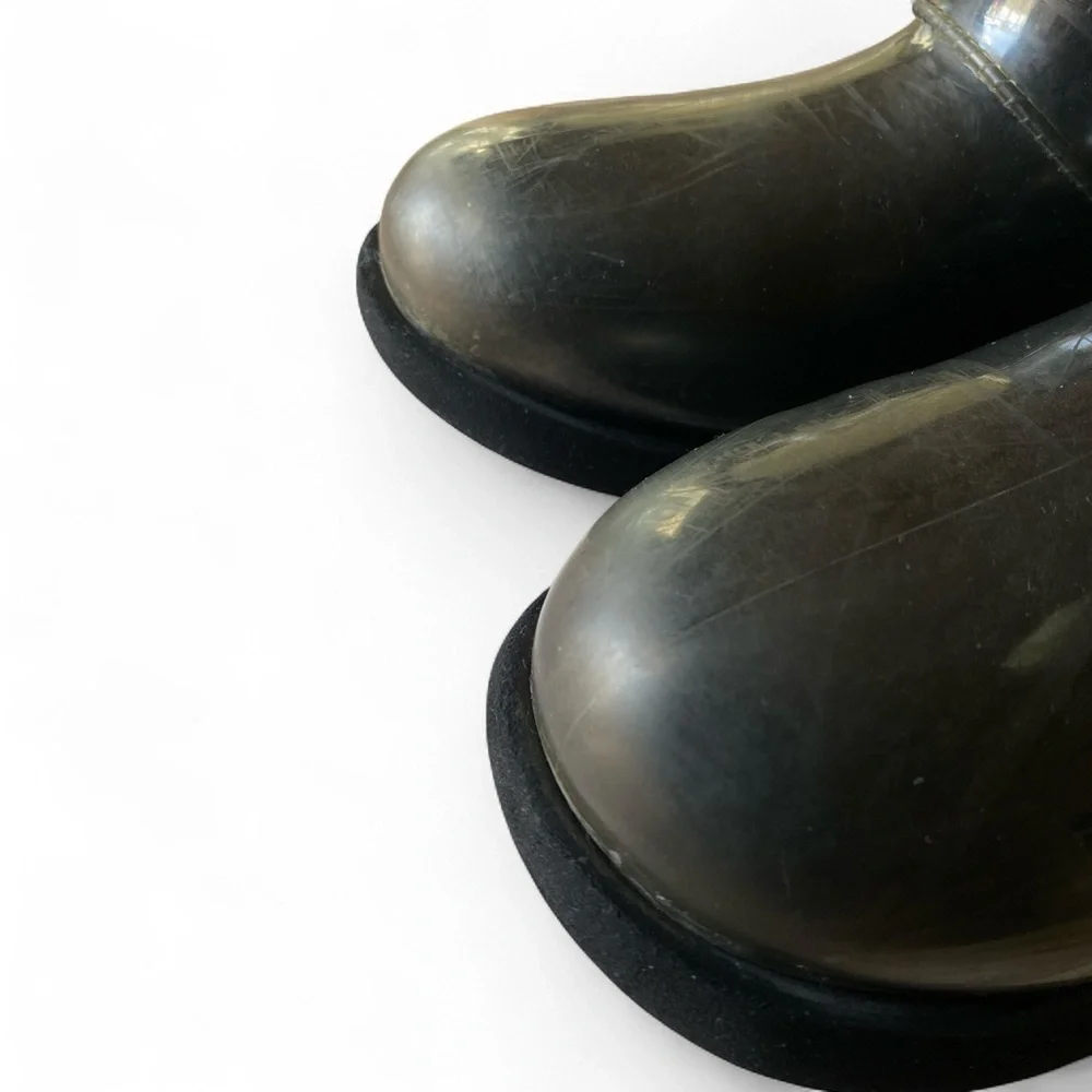UGG Mini Clear & Sherpa Filled Kids Glossy Black Boots